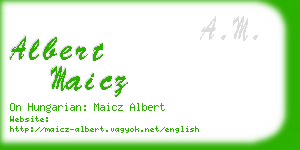 albert maicz business card